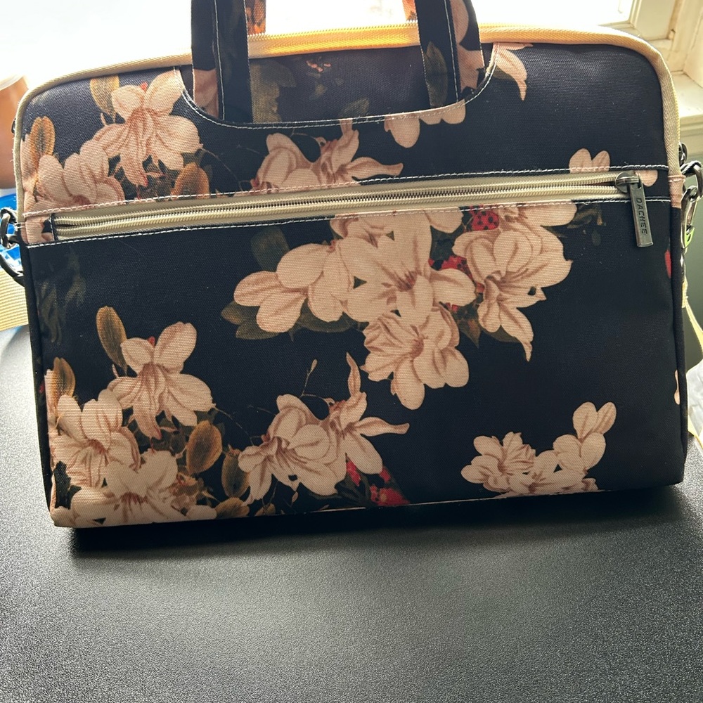 Floral Black and Pink Women's Bag